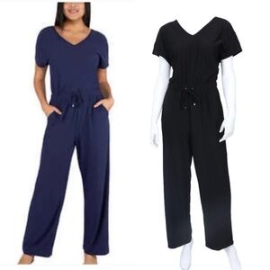 Sansara Black Soft Stretch Knit Jumpsuit